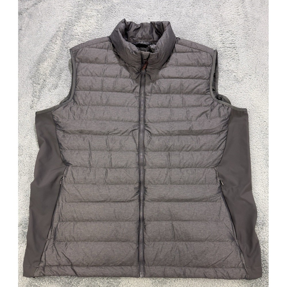 Alpine Design Puffer Vest Jacket Men XL Gray‎ Full Zip Pockets Packable Nylon